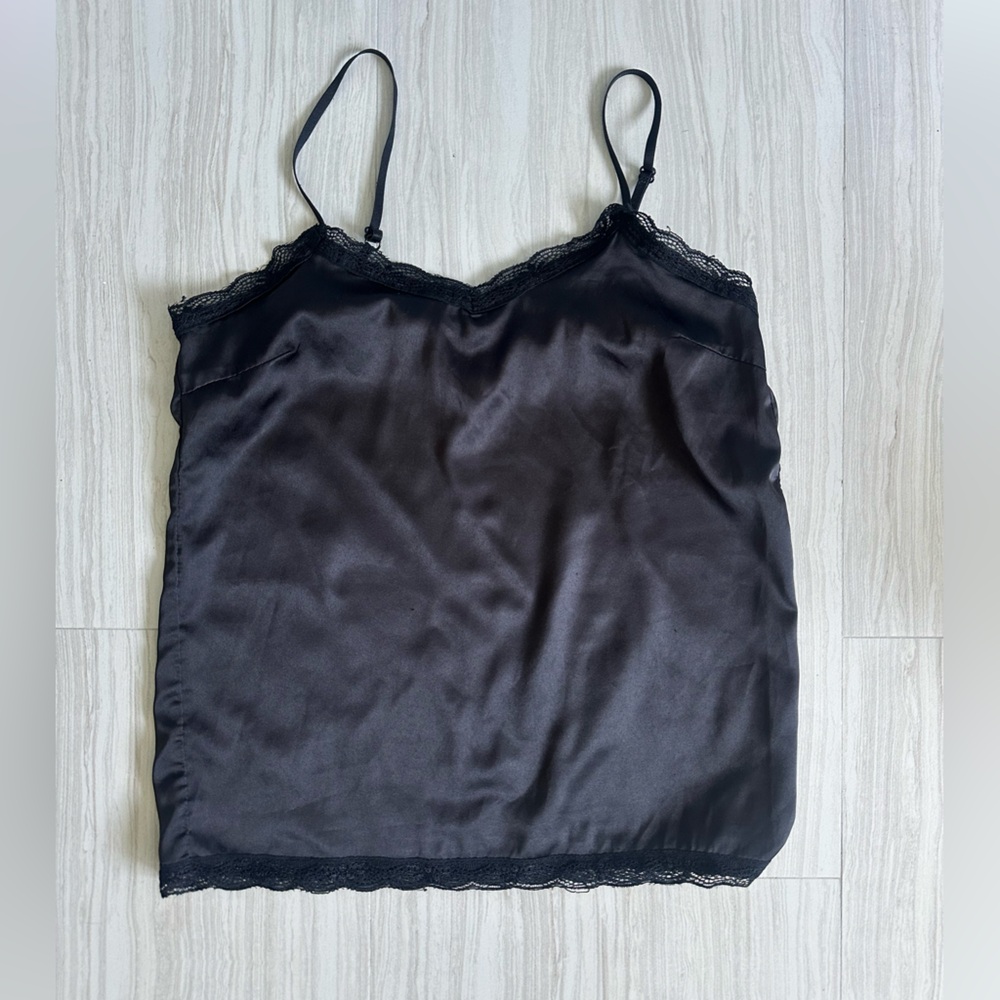 Elegant Black Lace Trim Camisole